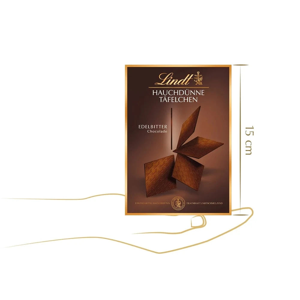 Lindt Hauchdünne Täfelchen Edelbitter | Edelbitterschokolade | Schachtel 125g