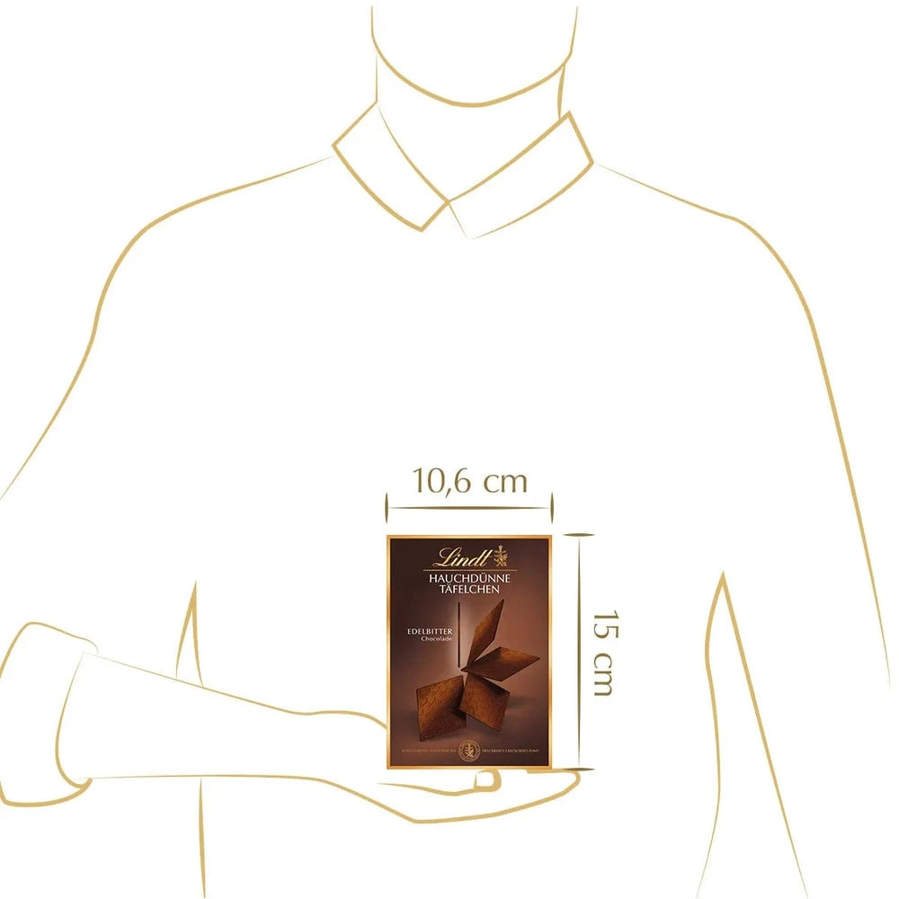 Lindt Hauchdünne Täfelchen Edelbitter | Edelbitterschokolade | Schachtel 125g
