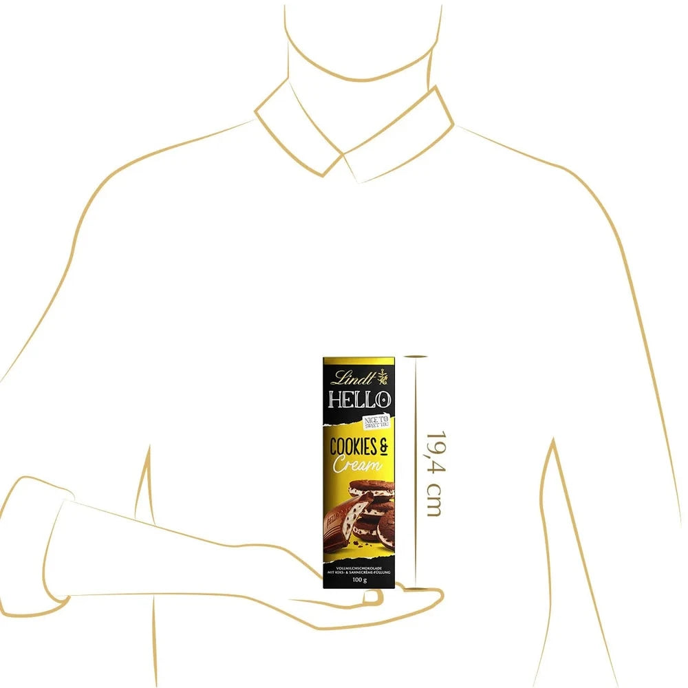 Lindt Hello Cookies & Cream, Schokolade, 100g Tafel