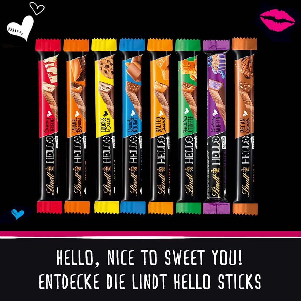 Lindt Hello Nougat Crunch Stick, Schokolade, 24x39g