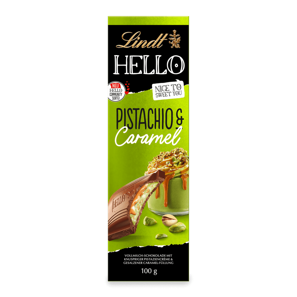 Lindt HELLO Pistachio & Caramel Tafel 100 g