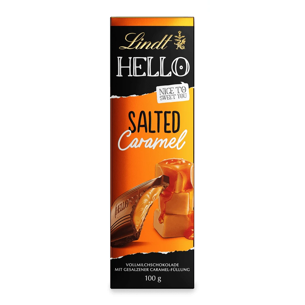 Lindt Hello Salted Caramel - Salzige Karamell Schokolade - 100g