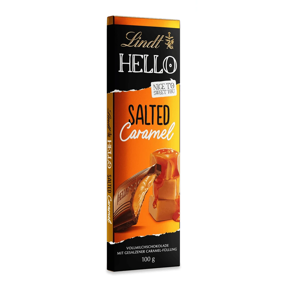 Lindt Hello Salted Caramel - Salzige Karamell Schokolade - 100g