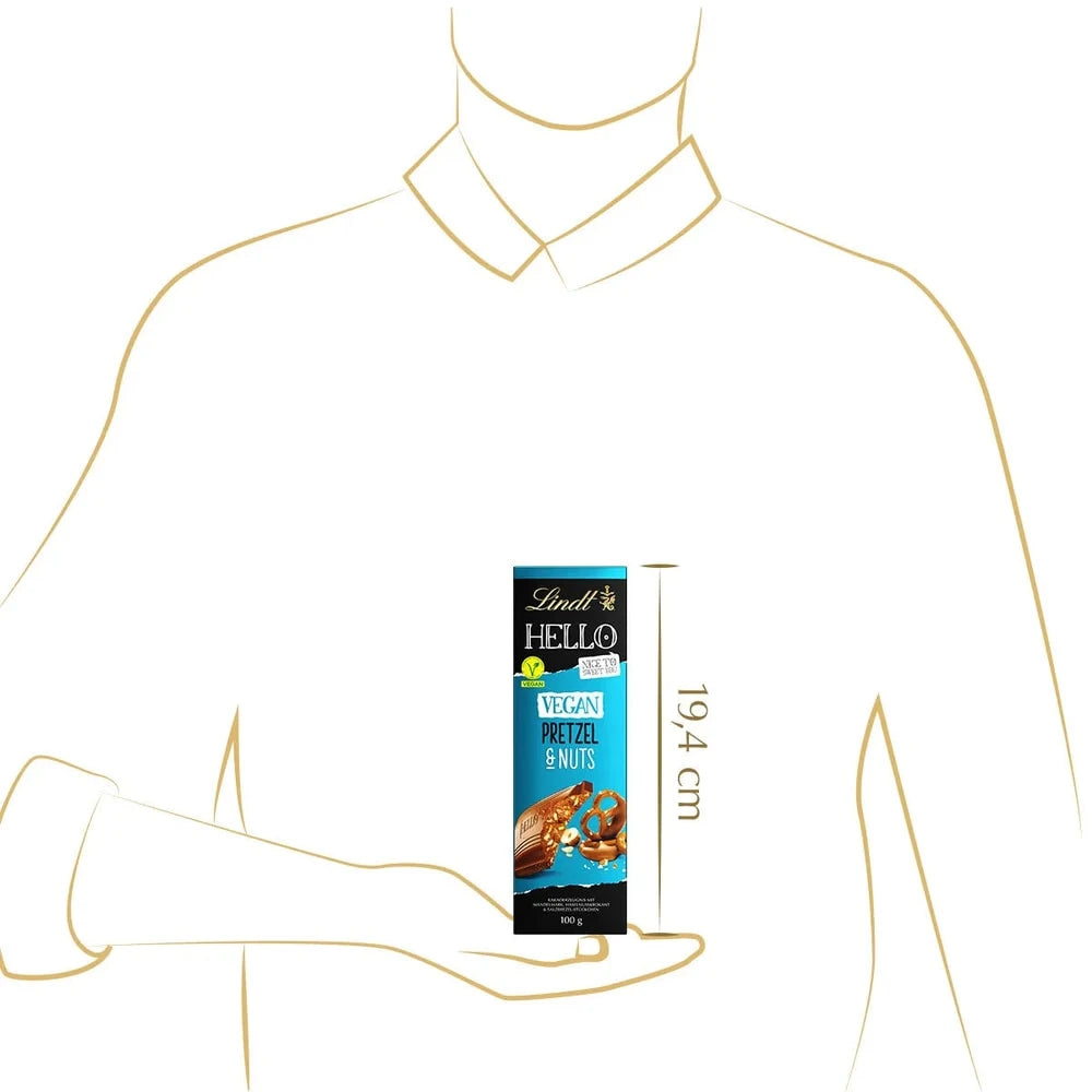 Lindt HELLO Vegan Pretzel & Nuts Vegane Schokolade mit Haferdrink 100g