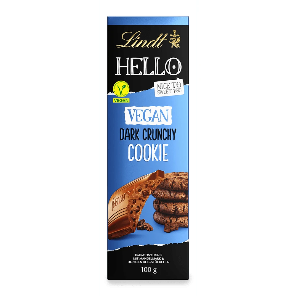Lindt HELLO Vegan Schokolade Cookie Hafer Drink 100g