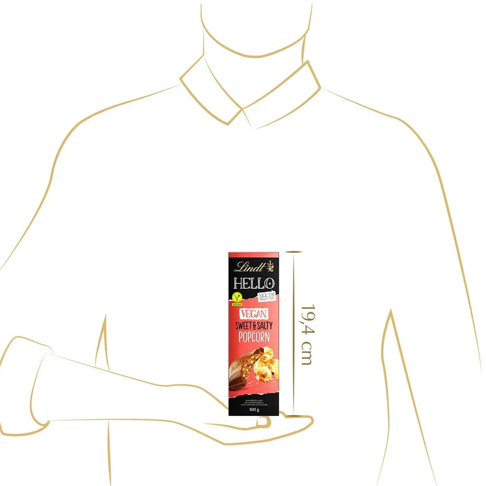 Lindt Hello Vegan Sweetn Salty Popcorn Schokoladentafel 100g