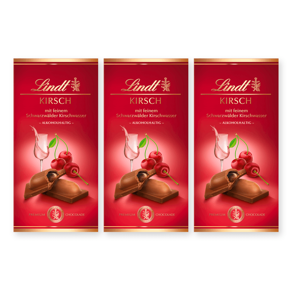 Lindt Kirsch Vollmilch Tafel 3x 100g