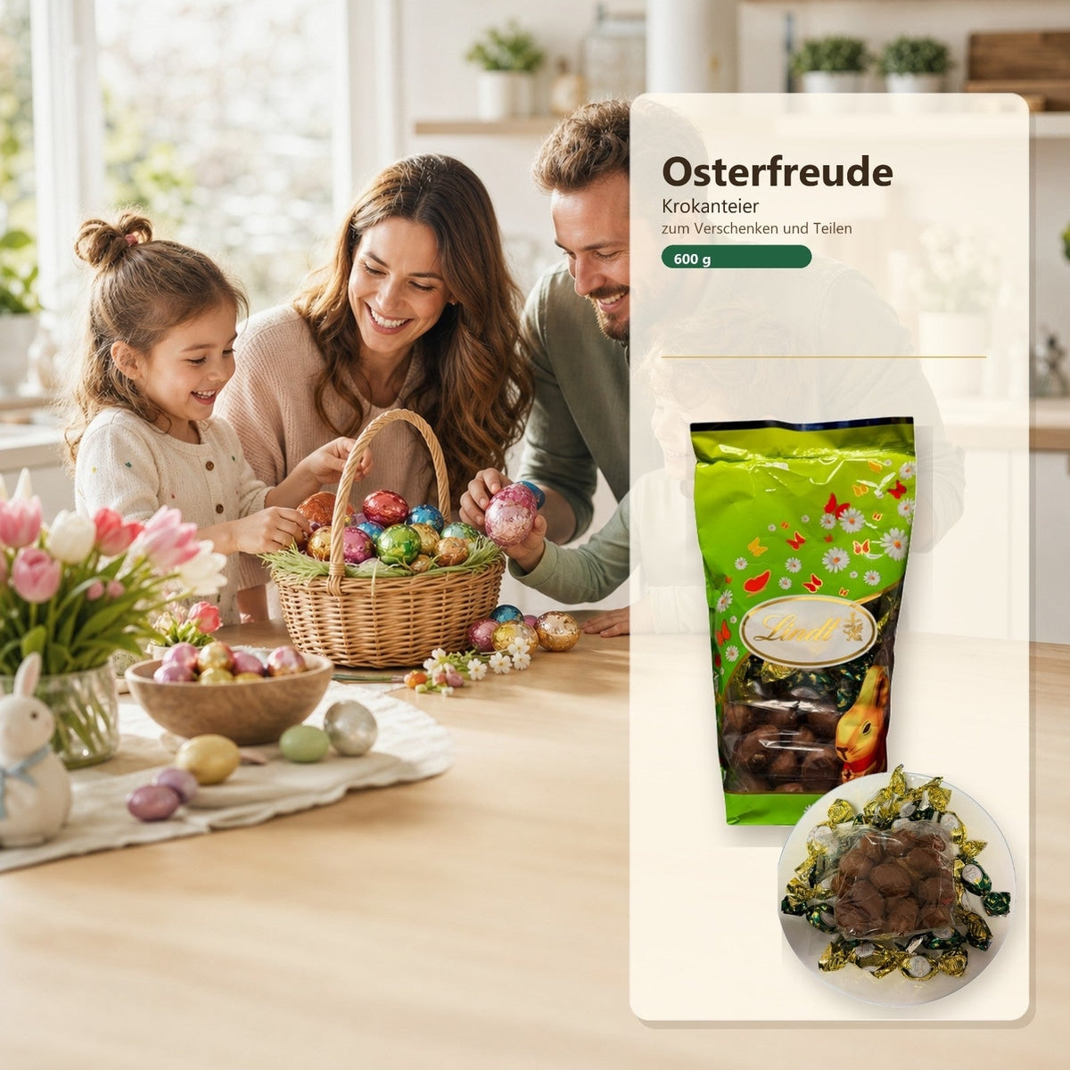 Lindt Krokanteier 600g - Schokoladeneier mit Haselnuss-Krokant, MHD: 07/26 58c806-2