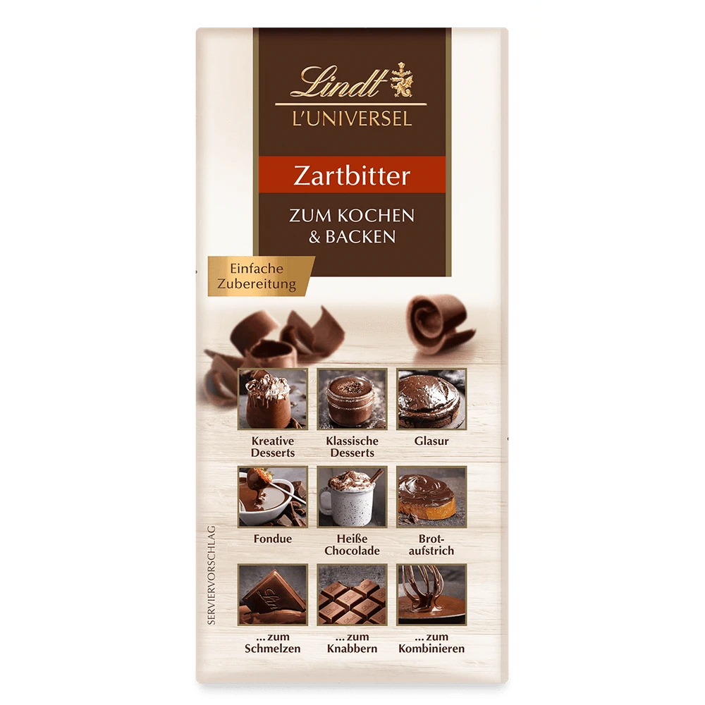 Lindt L'Universel Koch- und Back-Chocolade Zartbitter 200g