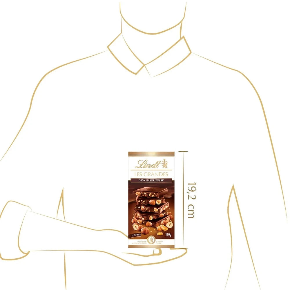 Lindt Les Grandes Feinherb 34% Haselnüsse - Schokolade - 150 Gramm