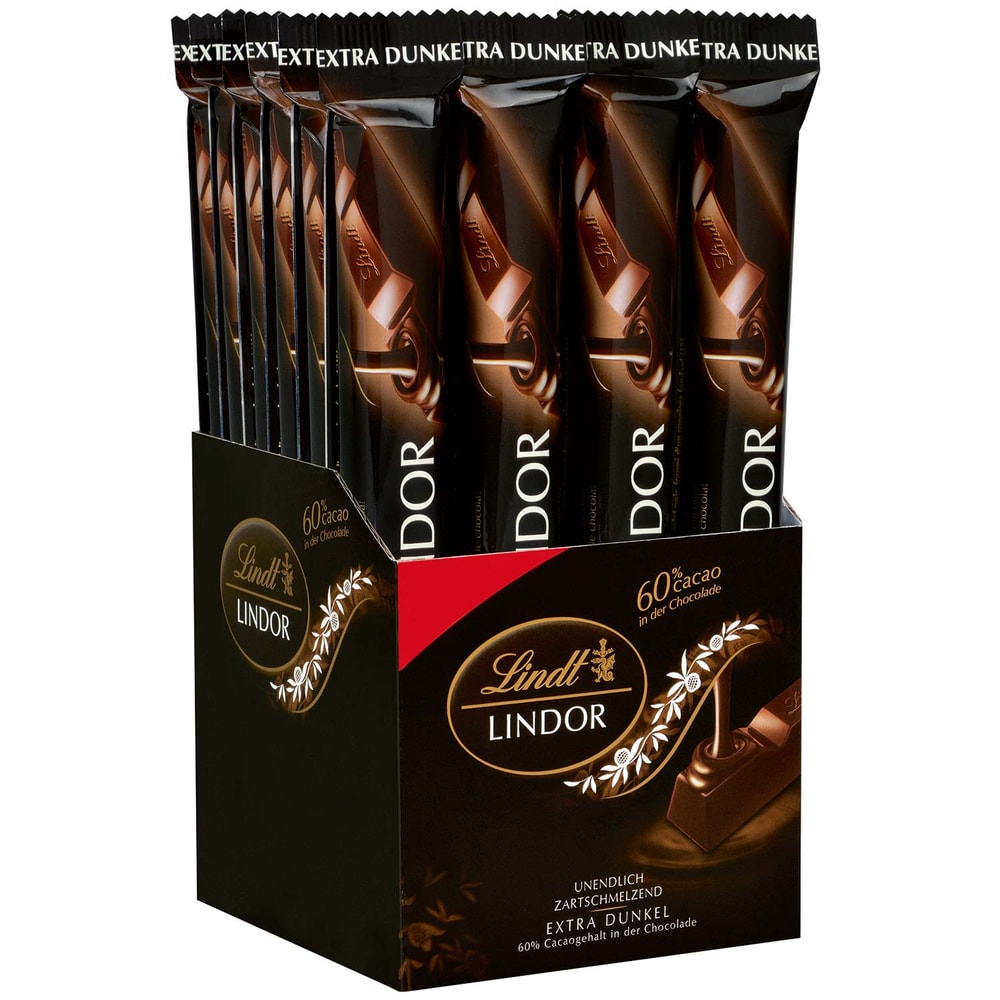 Lindt Lindor 60% Cacao Feinherb Schokoladenstick 24x 37g