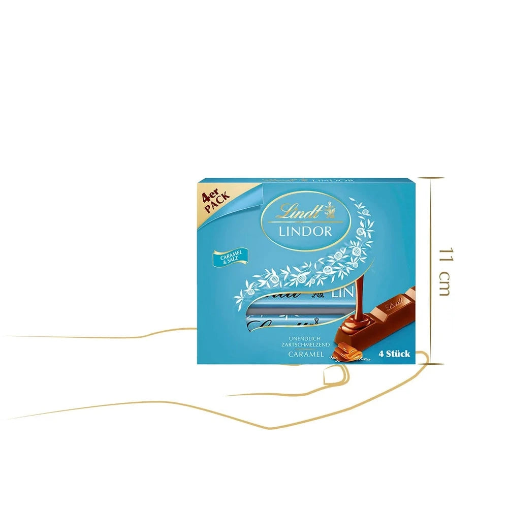 Lindt Lindor Caramel & Salz Vollmilch Sticks 4x25g