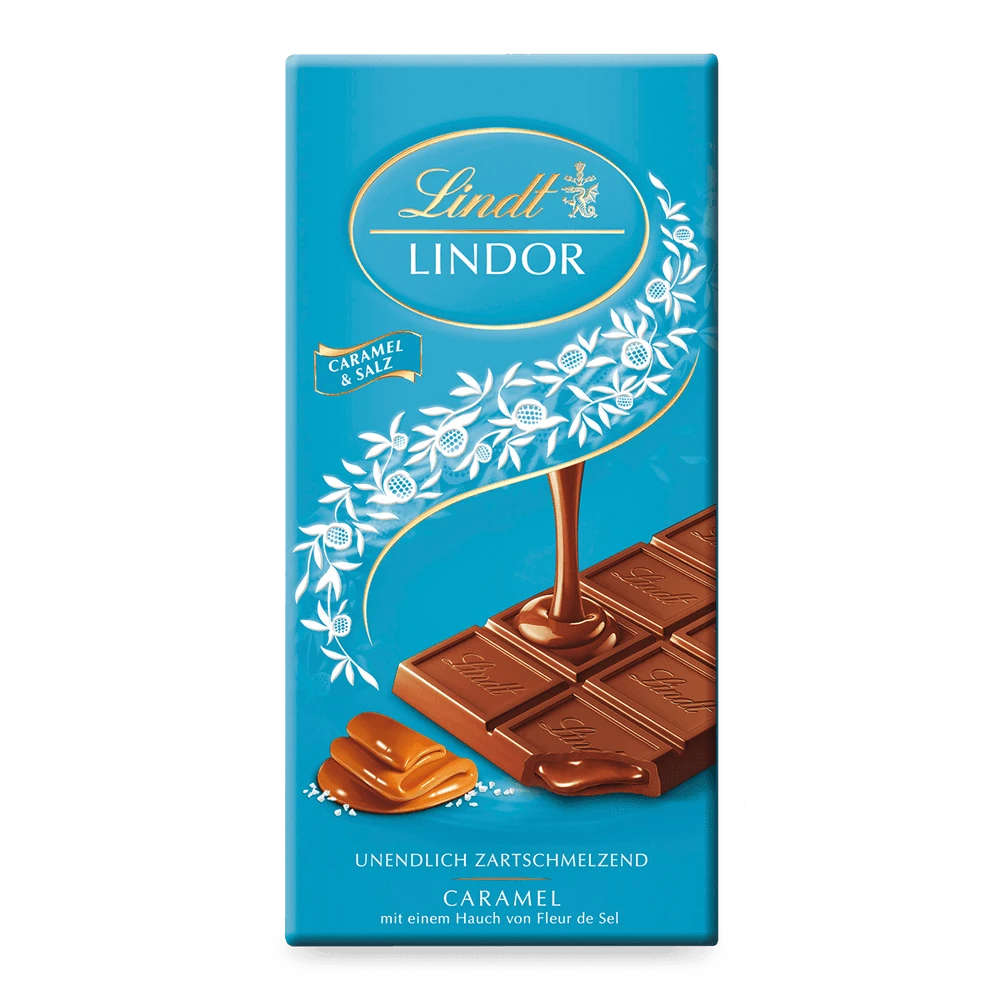 Lindt Lindor Caramel und Salz Schokolade mit Fleur de Sel 100g