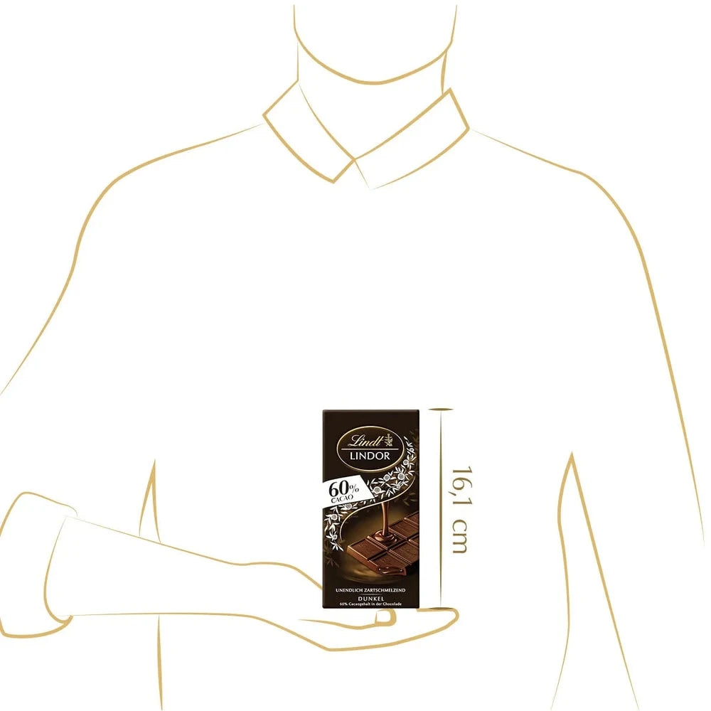 Lindt LINDOR Dark 60% Edelbitter Schokolade 100g