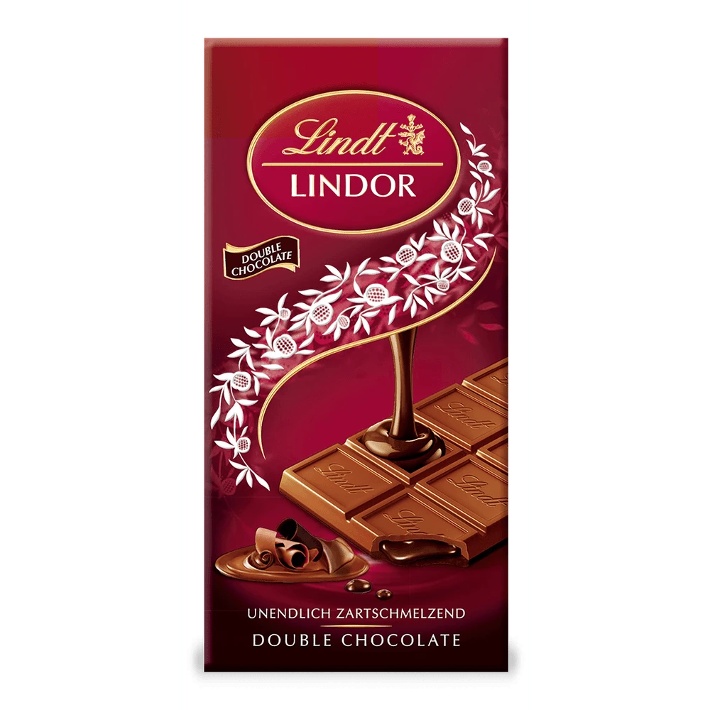 Lindt Lindor Double Chocolate Schokolade mit Schoko Füllung 100g