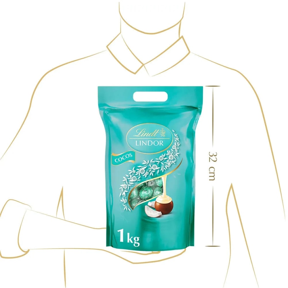 Lindt LINDOR Kugeln Cocos Milchschokolade Kokos 1000 g