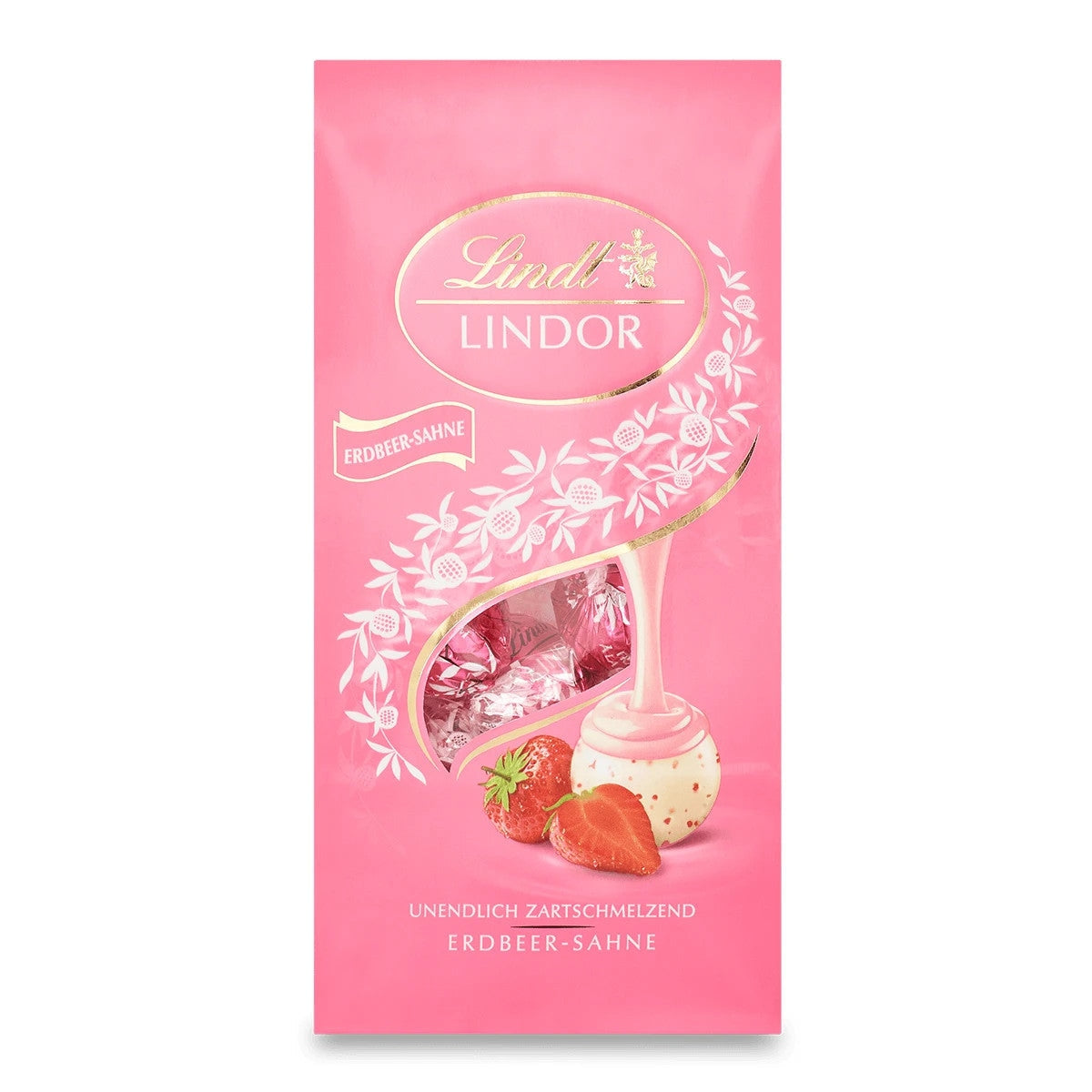 Lindt Lindor Kugeln Erdbeer Sahne weiße Schokolade Füllung, 137g 58c806-2