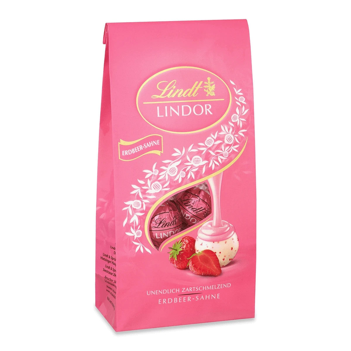 Lindt Lindor Kugeln Erdbeer Sahne weiße Schokolade Füllung, 137g 58c806-2