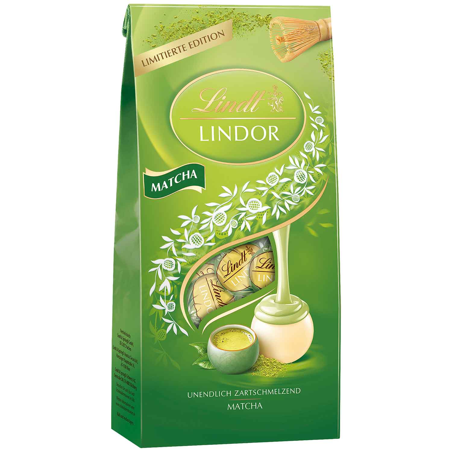Lindt Lindor Kugeln Matcha weiße Schokolade Gruener Tee, 137g