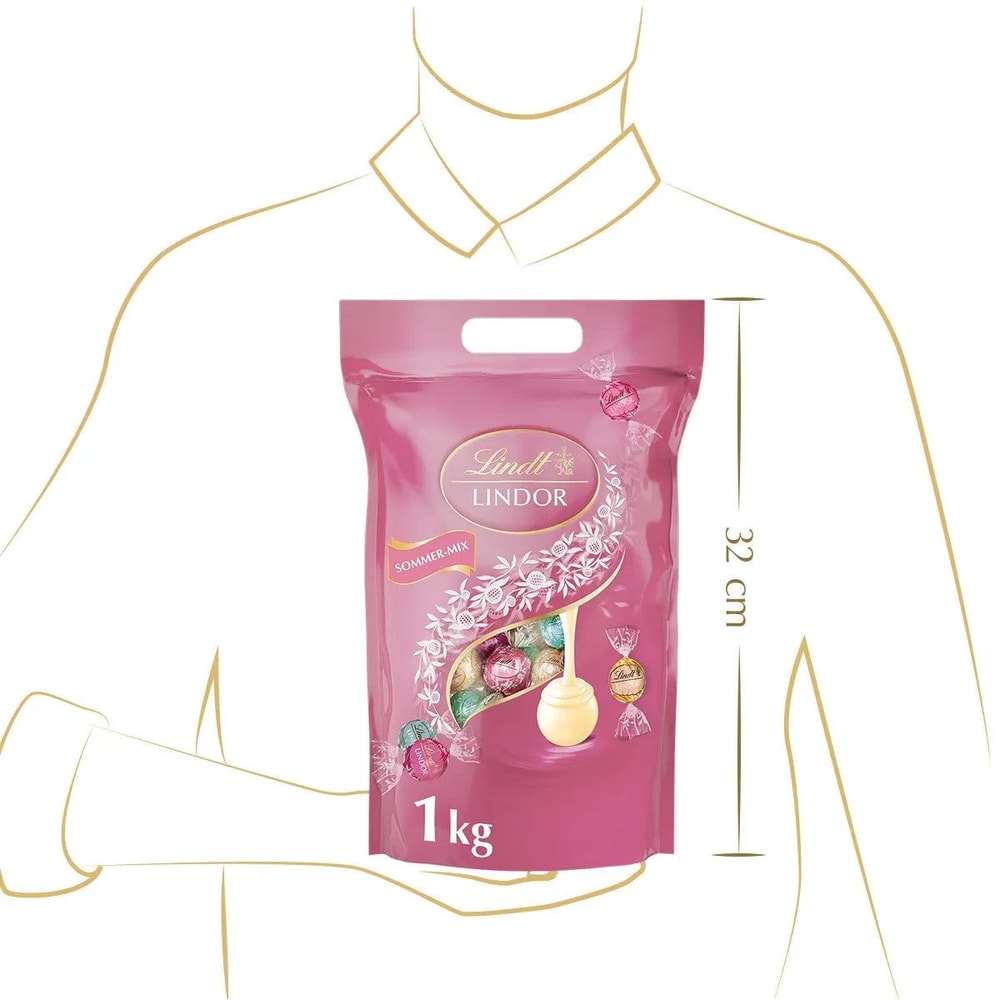 Lindt LINDOR Kugeln Sommer Mix Erdbeer Cheesecake Cocos 1000 g