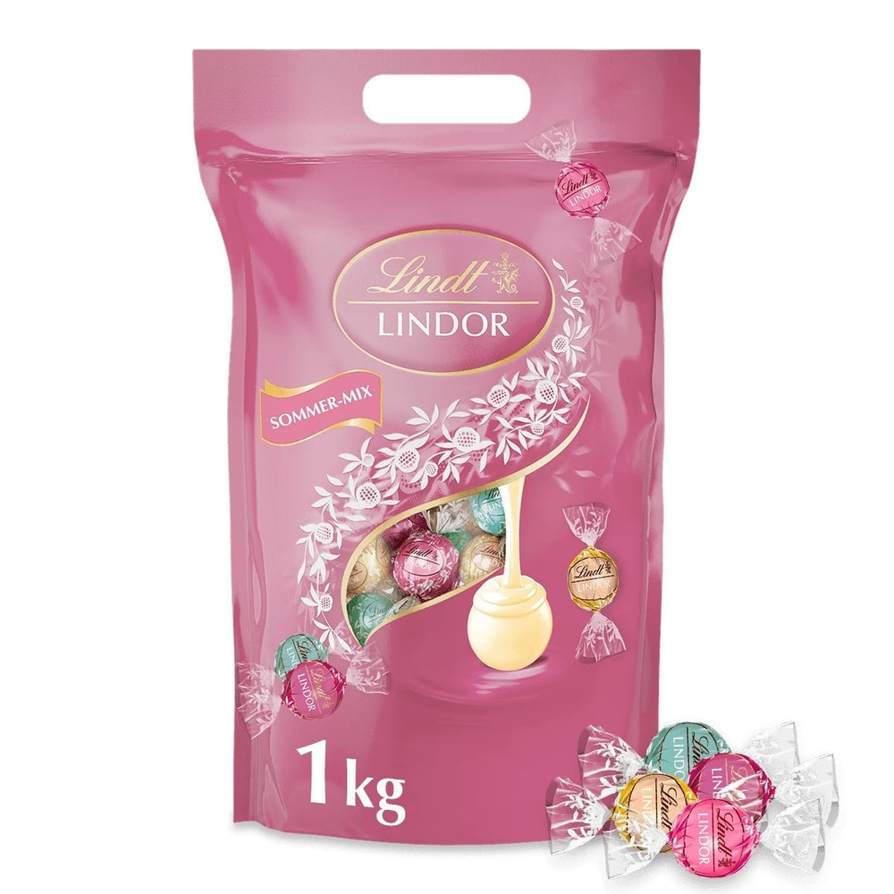 Lindt LINDOR Kugeln Sommer Mix Erdbeer Cheesecake Cocos 1000 g
