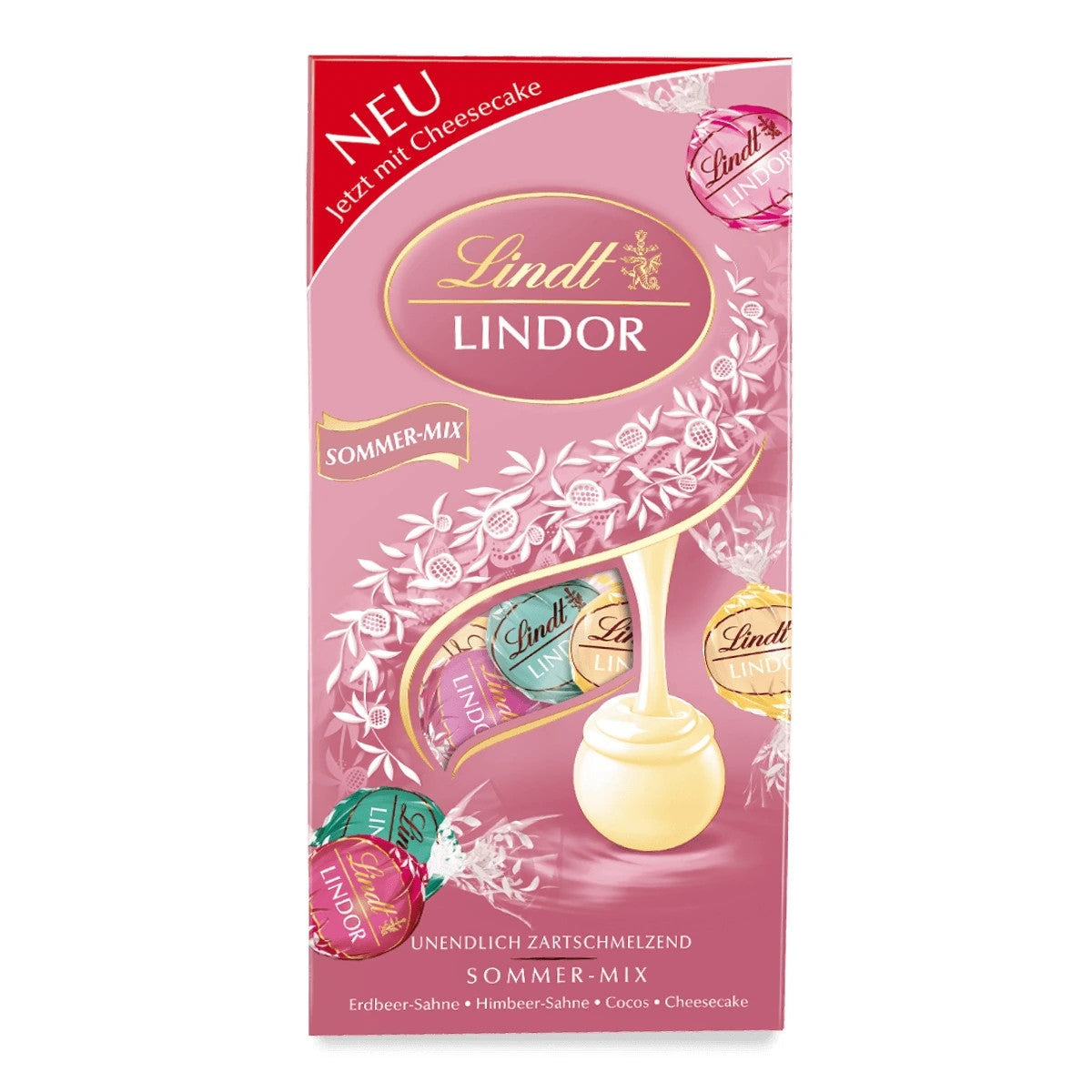 Lindt Lindor Kugeln Sommer Mix Erdbeer Cheesecake Himbeer Cocos, 137g 58c806-2