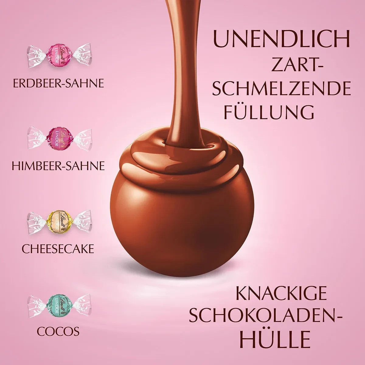 Lindt Lindor Kugeln Sommer Mix Erdbeer Cheesecake Himbeer Cocos, 137g 58c806-2