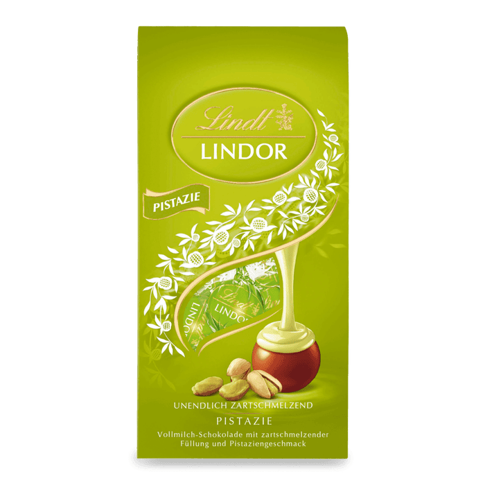 Lindt LINDOR Kugeln Vollmilch Pistazie 100 g – Originalverpackung