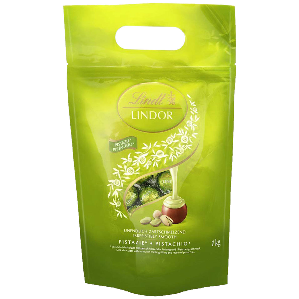 Lindt LINDOR Kugeln Vollmilch Pistazie, 1 kg – Originalverpackung