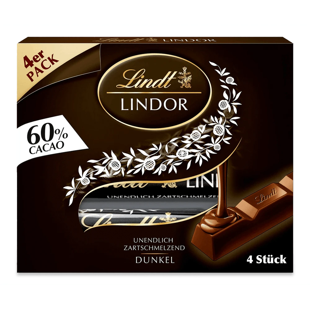 Lindt Lindor Stick Multipack 60% 4x 25g
