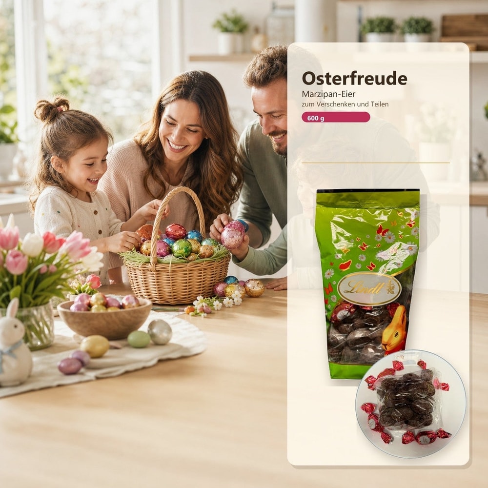 Lindt Marzipan-Eier 600g - Schokolade mit Marzipan-Füllung, MHD: 07/26