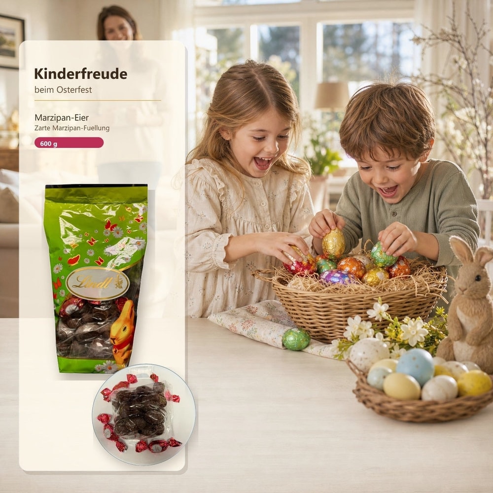 Lindt Marzipan-Eier 600g - Schokolade mit Marzipan-Füllung, MHD: 07/26