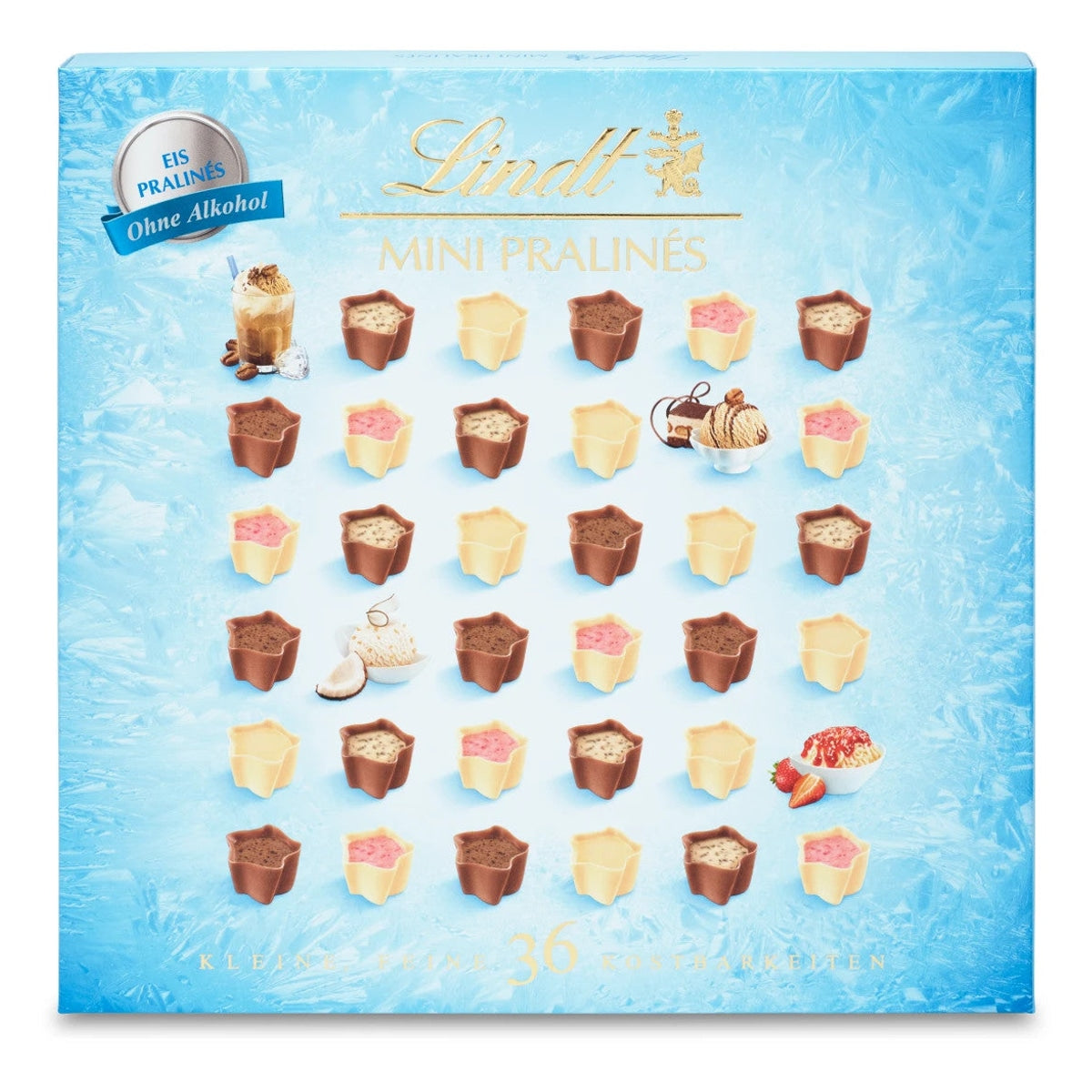 Lindt Mini Eis Pralinen Mix Kokos Tiramisu Eiskaffee Erdbeer, 165g 58c806-2