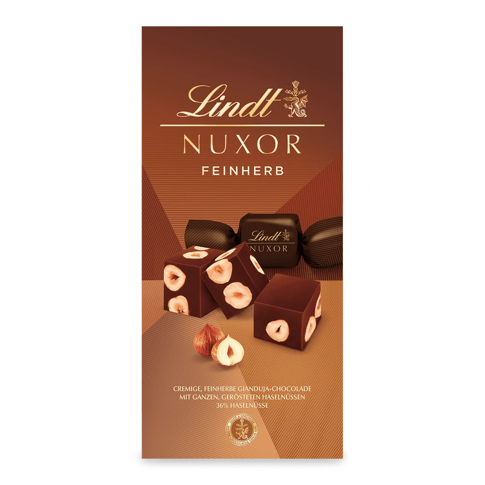 Lindt Nuxor Gianduja Feinherb Schokolade mit Haselnüssen 103g