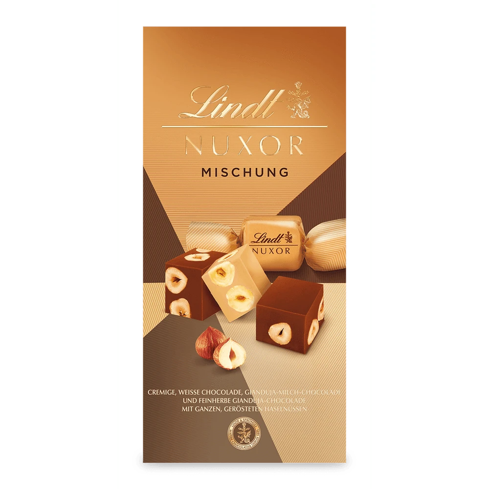 Lindt Nuxor Gianduja Mischung Schokolade mit Haselnüssen 103g