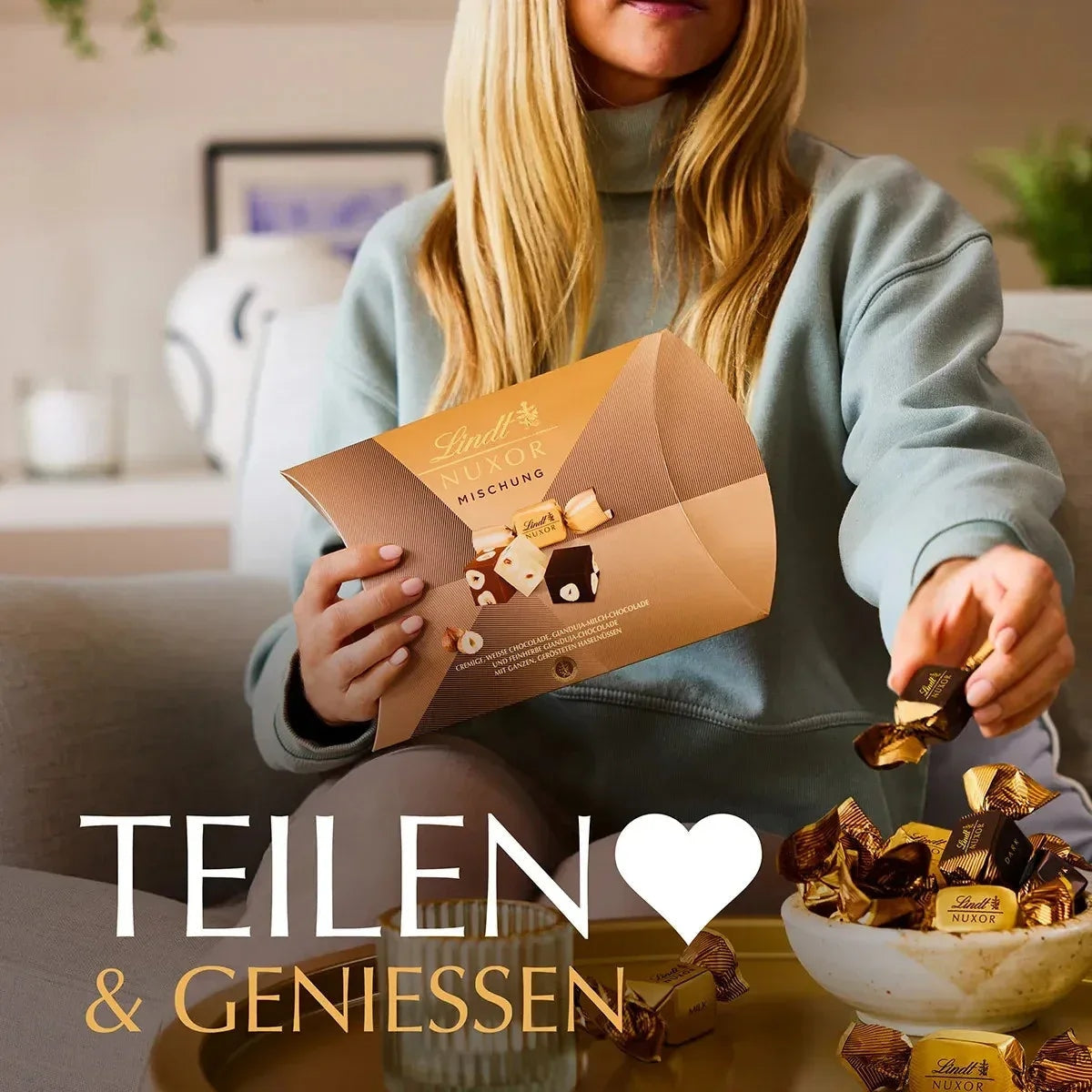 Lindt NUXOR Pralinen Gianduja Haselnuss Mischung 206g Kissenpackung 58c806-2