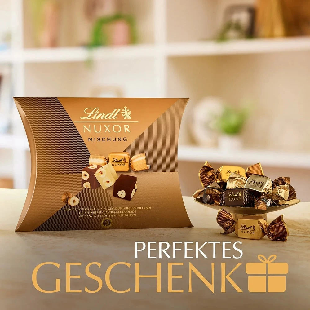 Lindt NUXOR Pralinen Gianduja Haselnuss Mischung 206g Kissenpackung