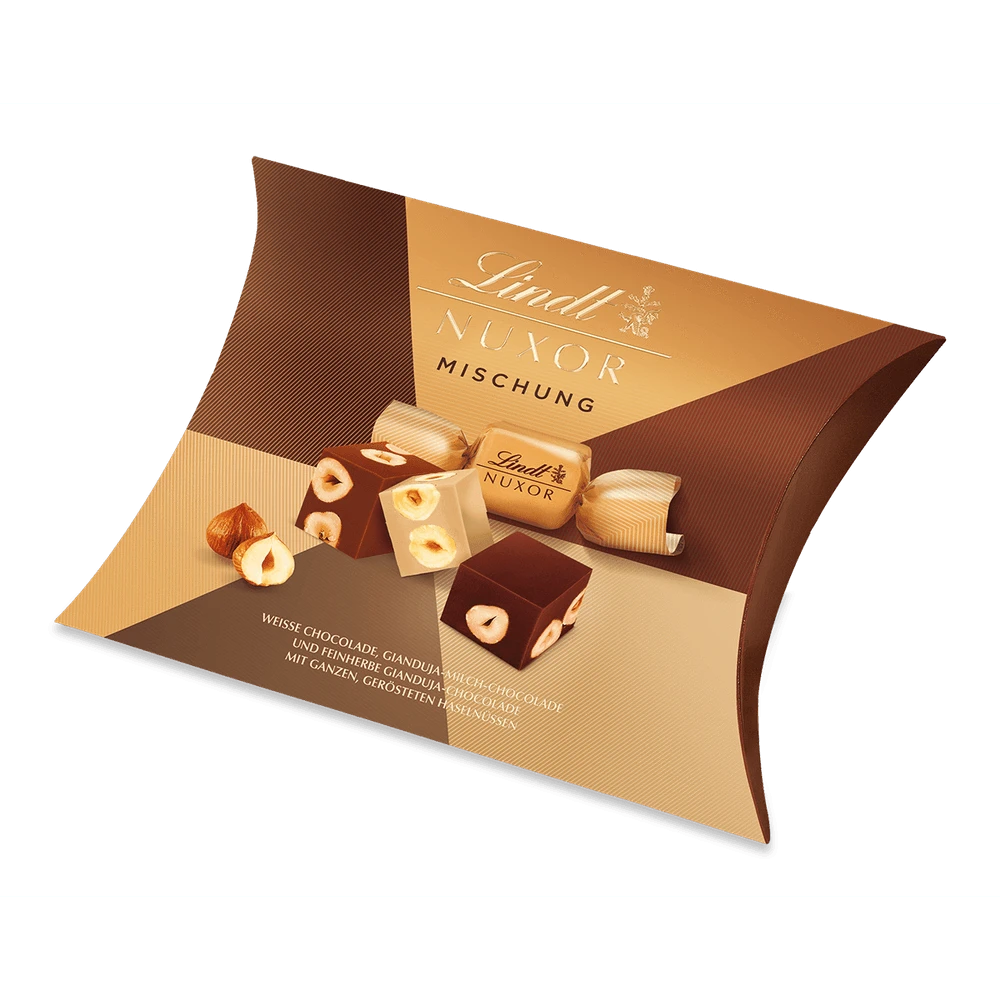 Lindt NUXOR Pralinen Gianduja Haselnuss Mischung 206g Kissenpackung