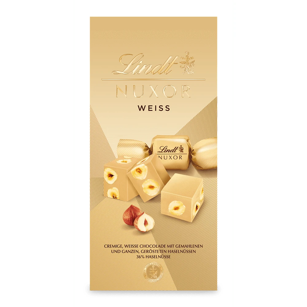 Lindt Nuxor Weiß Schokolade mit Haselnüssen 103g