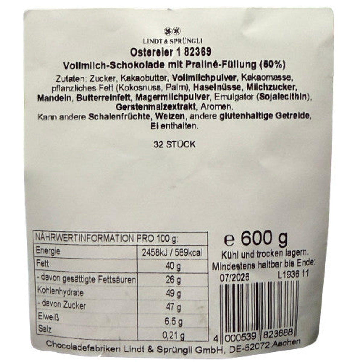 Lindt Ostereier 600g - Schokoladeneier mit Pralinen-Füllung, MHD: 07/26 58c806-2
