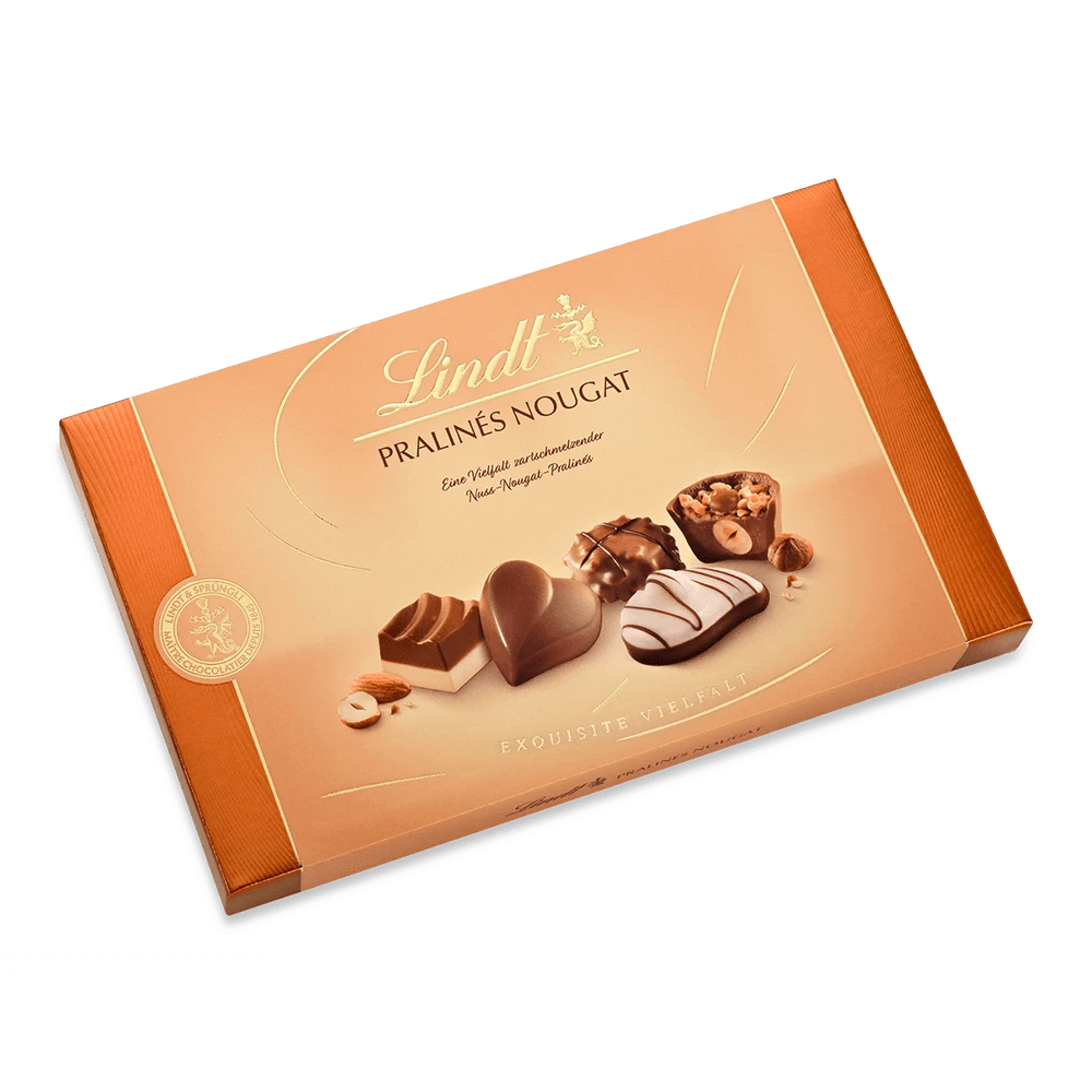 Lindt Pralinés Nougat Pralinenmischung 125g Geschenkpackung