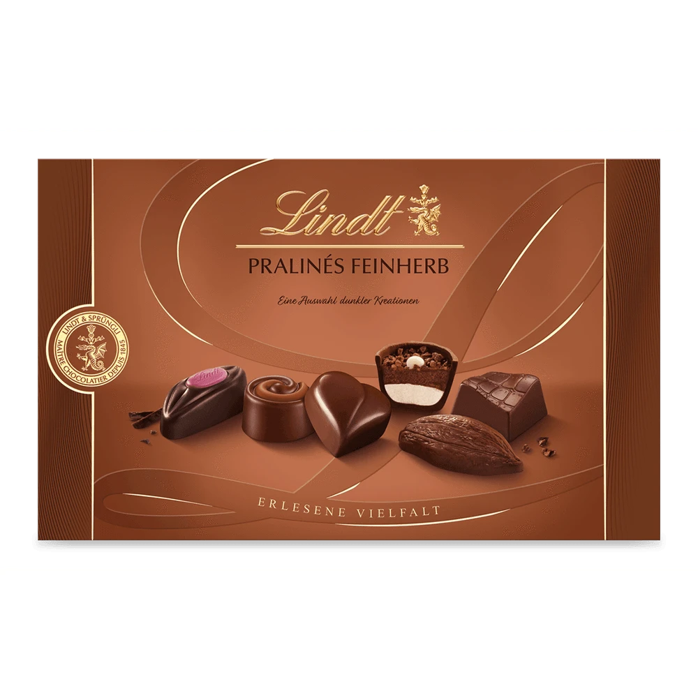Lindt Pralines Feinherb Schokolade 200g Packung