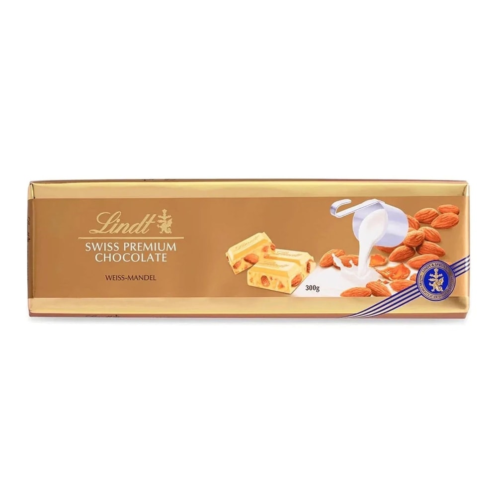 Lindt Schokolade Weiße Mandel Tafel 300g Weiße Schokolade mit gerösteten Mandeln