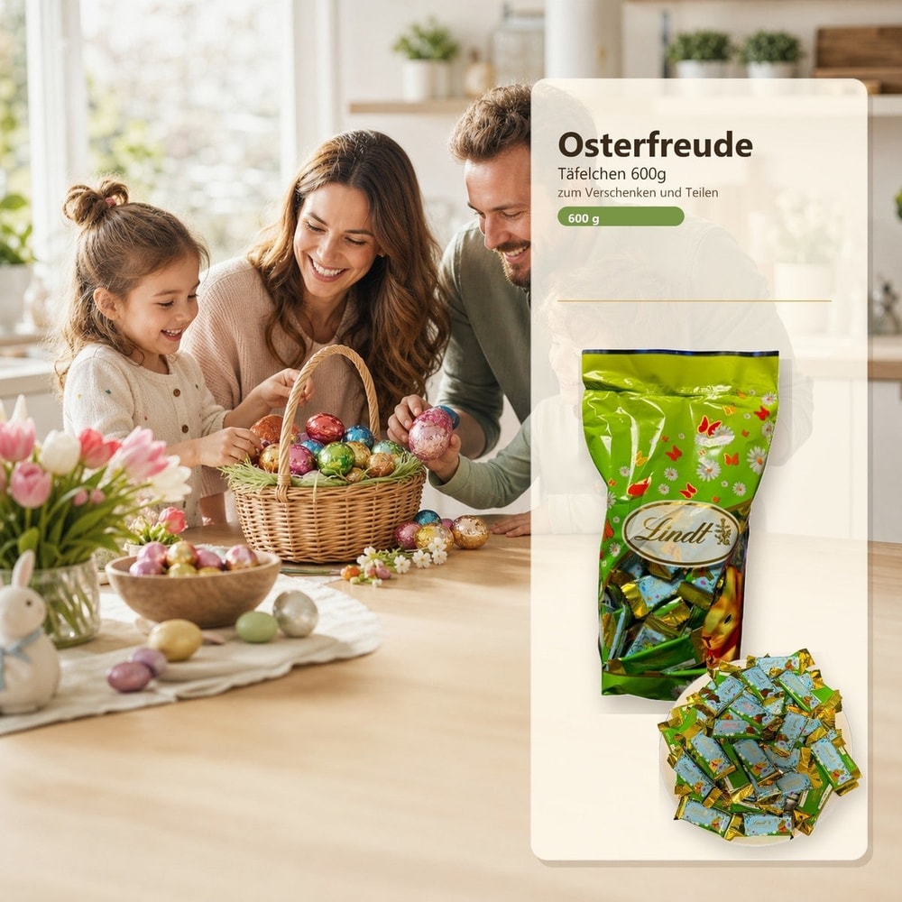 Lindt Täfelchen Ostern 600g - kleine Schokoladentafeln, MHD: 07/26
