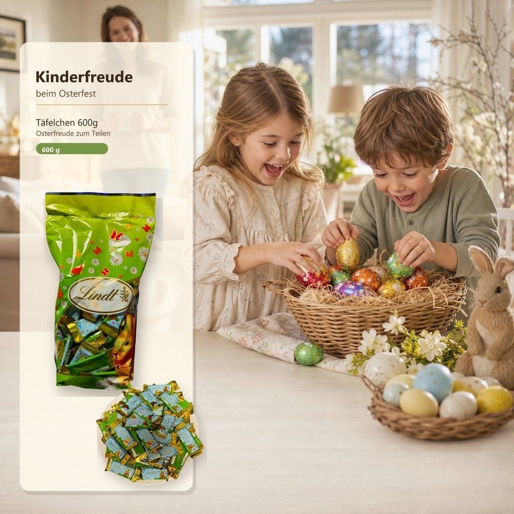 Lindt Täfelchen Ostern 600g - kleine Schokoladentafeln, MHD: 07/26