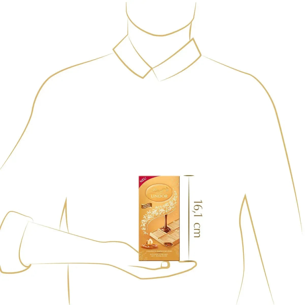 Lindt Tafel LINDOR Golden Caramel Schokolade Weiss Haselnuss 100g 58c806-2