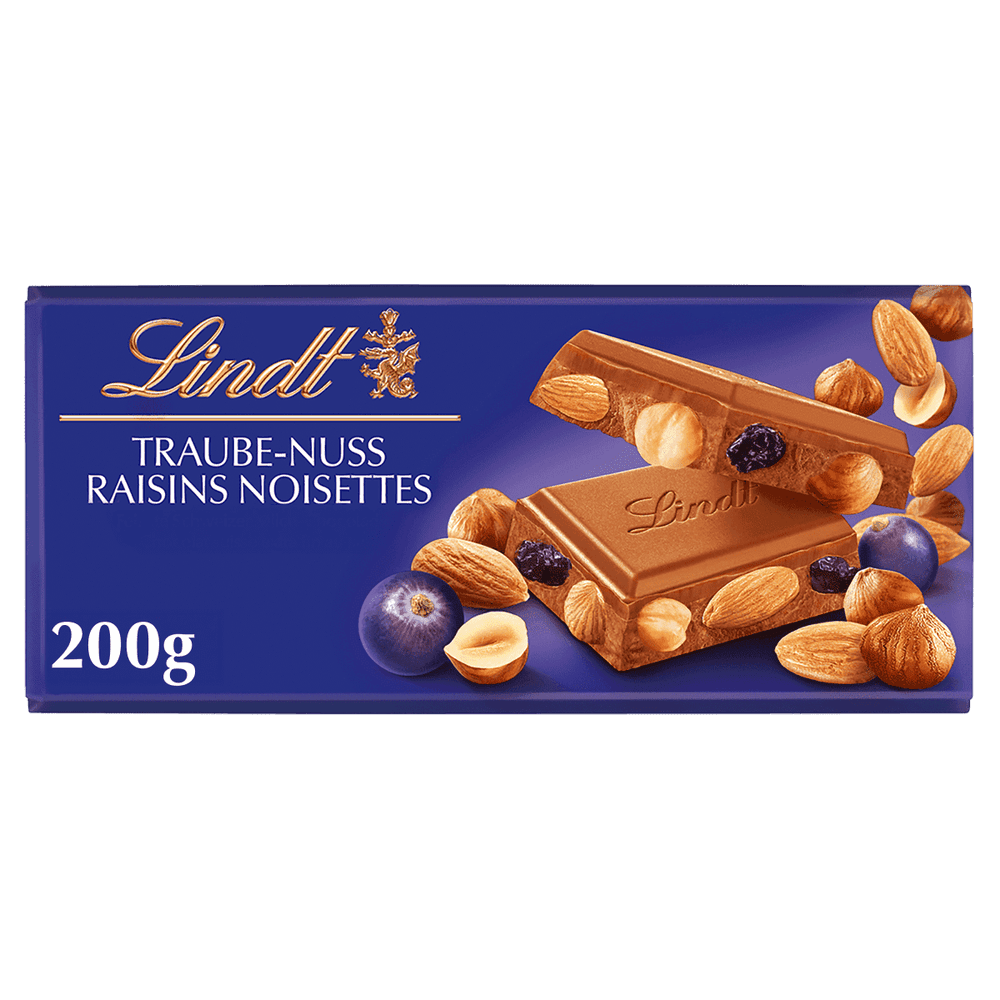 Lindt Traube-Nuss Tafel 200 g
