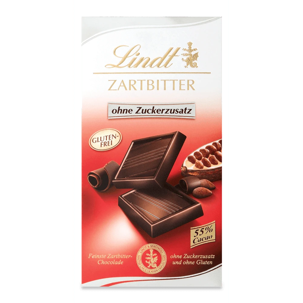 Lindt Zartbitter ohne Zuckerzusatz 3x 100g