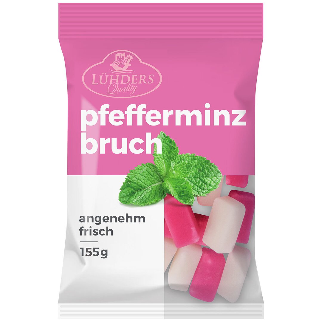 Lühders Pfefferminz-Bruch 155 g – Originalverpackung