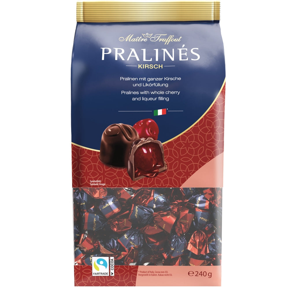 Maître Truffout Kirsch-Likör-Pralinen 240 g, 4 % vol.